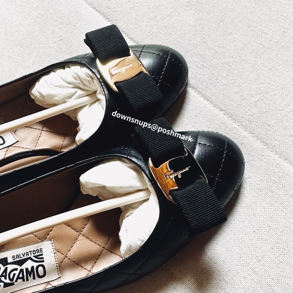 Salvatore Ferragamo Vera Q Signature Bow Quilted Low Block Heel Pumps - Picture 2 of 11